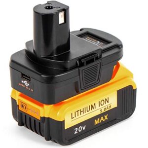 URUN DM18RL Adapter for Dewalt Milwaukee to Ryobi, Adaptor for Milwaukee M18 18V & for Dewalt 20V Battery Convert for Ryobi 18V Power Tools with USB Charging Port