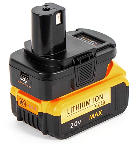 URUN DM18RL Adapter for Dewalt Milwaukee to Ryobi, Adaptor for Milwaukee M18 18V & for Dewalt 20V Battery Convert for Ryobi 18V Power Tools with USB Charging Port