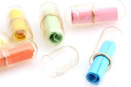 GBSTORE 50 Pcs Message in a Bottle Capsule Letter Cute Love Friendship Color Pill