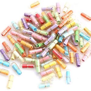 GBSTORE 50 Pcs Message in a Bottle Capsule Letter Cute Love Friendship Color Pill