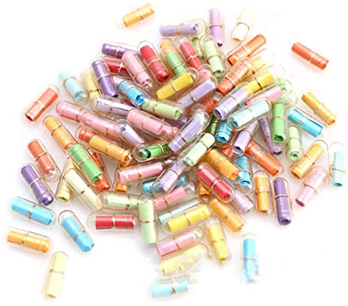 GBSTORE 50 Pcs Message in a Bottle Capsule Letter Cute Love Friendship Color Pill