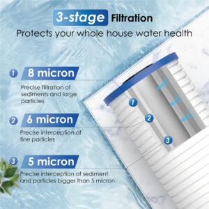 Waterdrop AP810 Whole House Water Filter, Replacement for 3M® Aqua-Pure® AP810, AP801, AP811, Whirlpool® WHKF-GD25BB, WHKF-DWHBB, 5 Micron, 10" x 4.5", Well & Tap Water Filter, Pack of 2