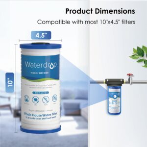 Waterdrop AP810 Whole House Water Filter, Replacement for 3M® Aqua-Pure® AP810, AP801, AP811, Whirlpool® WHKF-GD25BB, WHKF-DWHBB, 5 Micron, 10" x 4.5", Well & Tap Water Filter, Pack of 2