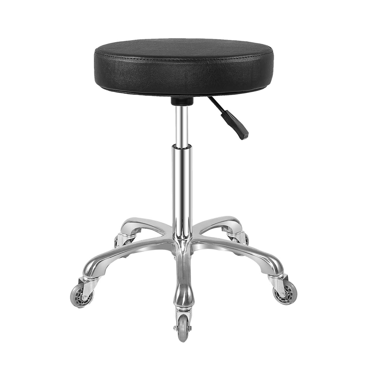 Ainilaily Rolling Stool with Wheels, Heavy Duty Hydraulic Stool for Shop Guitar Lab Tattoo Workbench Medical,Adjustable Massage Swivel Stool Chair (Black)