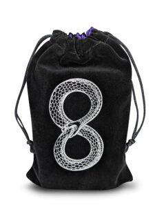 miriyan mystical serpent tarot & dice bag i velvet & satin drawstring pouch ideal size for tarot cards & oracle cards, dnd, d&d, dungeons and dragons accessories, runes & jewelry i travel & gift bag