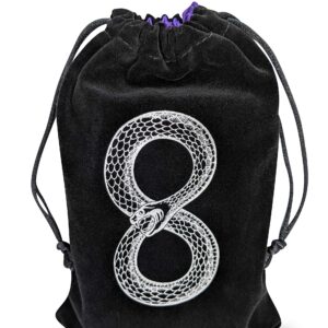 Miriyan Mystical Serpent Tarot & Dice Bag I Velvet & Satin Drawstring Pouch Ideal Size for Tarot Cards & Oracle Cards, DND, D&D, Dungeons and Dragons Accessories, Runes & Jewelry I Travel & Gift Bag