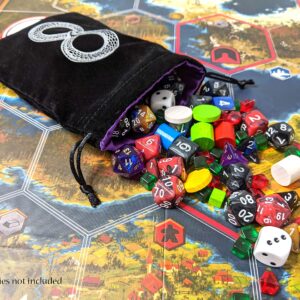 Miriyan Mystical Serpent Tarot & Dice Bag I Velvet & Satin Drawstring Pouch Ideal Size for Tarot Cards & Oracle Cards, DND, D&D, Dungeons and Dragons Accessories, Runes & Jewelry I Travel & Gift Bag