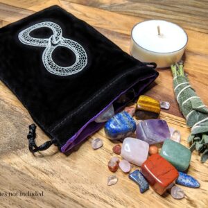 Miriyan Mystical Serpent Tarot & Dice Bag I Velvet & Satin Drawstring Pouch Ideal Size for Tarot Cards & Oracle Cards, DND, D&D, Dungeons and Dragons Accessories, Runes & Jewelry I Travel & Gift Bag