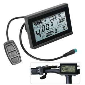 MAGT Bicycle Display Meter, Electric Bicycle LCD Display Meter KT-LCD3 3.74 x 2.56 Inch Plastic Electric Bicycle Conversion Kit with Connector