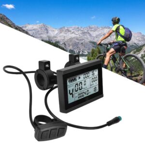 MAGT Bicycle Display Meter, Electric Bicycle LCD Display Meter KT-LCD3 3.74 x 2.56 Inch Plastic Electric Bicycle Conversion Kit with Connector