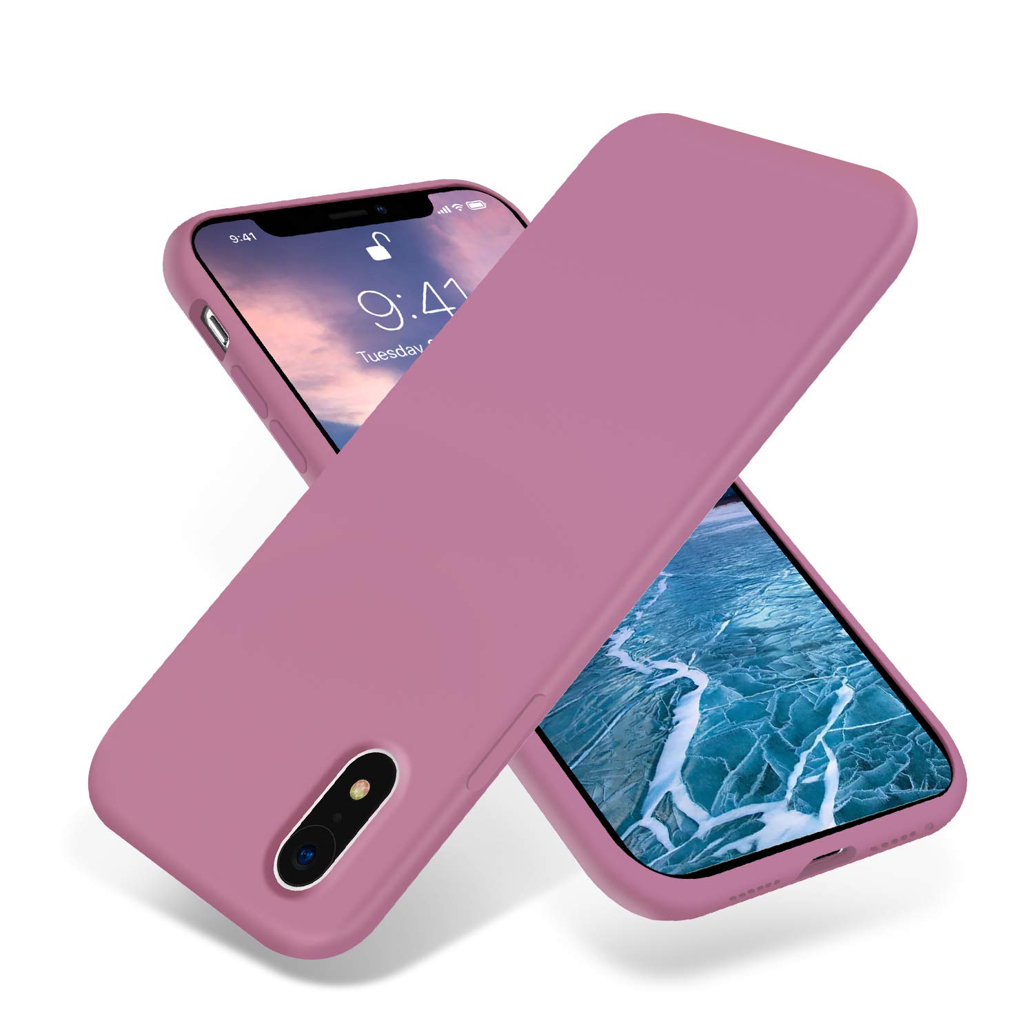 OTOFLY Compatible with iPhone XR Case 6.1 inch,[Silky and Soft Touch Series] Premium Soft Liquid Silicone Rubber Full-Body Protective Bumper Case for iPhone XR (Lilac Purple)