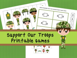 30 printable support our troops themed games and activities