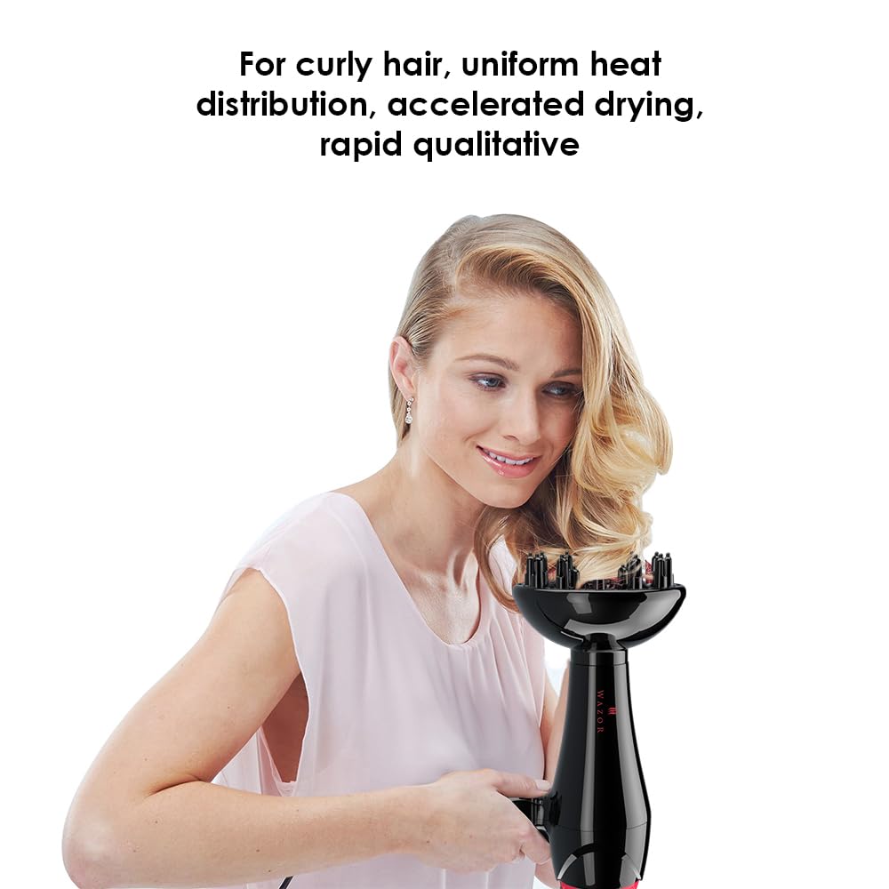 Hair Dryer Fast Drying 1875watt Solon Blow Dryer Negative Ionic with 2 Speed & 3 Heating AC Motor Hair Blow Dryer Plus Concentrator Black Pink