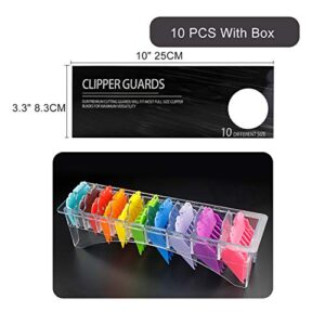 10 Color Professional Hair Clipper Coded Cutting Guards Guides/Combs- 1/16” to 1” -Compatible with Most Size Wahl Clippers