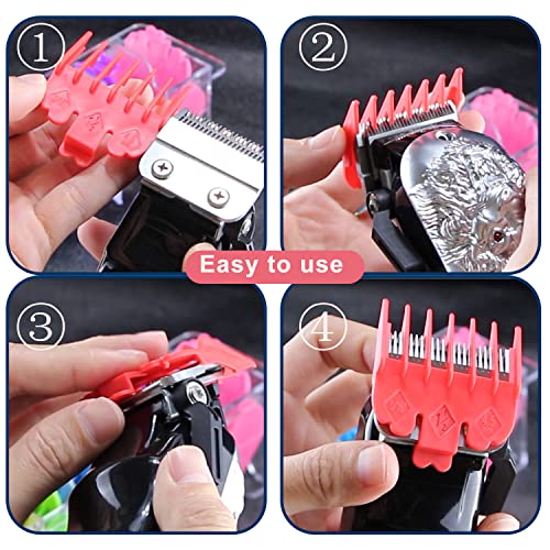 10 Color Professional Hair Clipper Coded Cutting Guards Guides/Combs- 1/16” to 1” -Compatible with Most Size Wahl Clippers