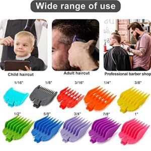 10 Color Professional Hair Clipper Coded Cutting Guards Guides/Combs- 1/16” to 1” -Compatible with Most Size Wahl Clippers