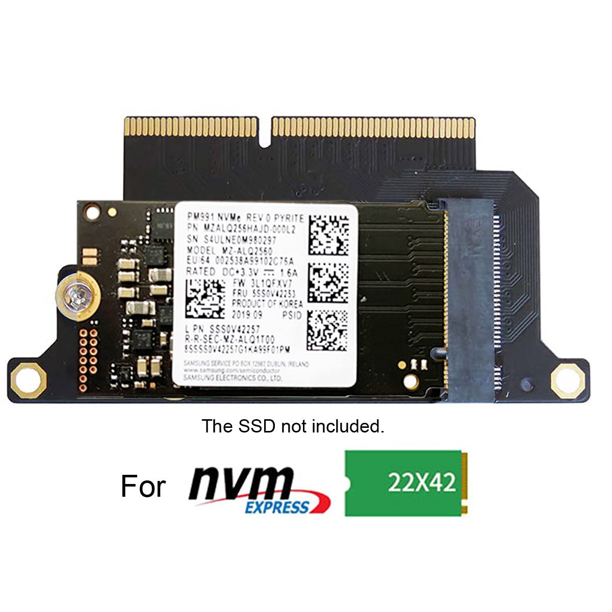 Cablecc M.2 NGFF M-Key NVME SSD Convert Card fit for Pro 2016 2017 13" A1708 A1707 A1706