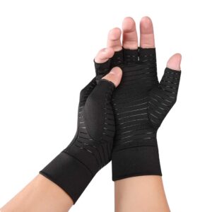 compression arthritis gloves for typing-rapid recovery and pain relief, anti-uv half finger cycling gloves breathable elastic camping fishing driving outwork gloves hands support
