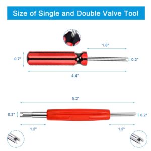 Riseuvo 6Pcs Tire Valve Stem Removal Tool - Single and Double Heads Valve Core Remover, 4-Way Valve Tool Great Tire Repair Tool for Various Valve Cores