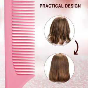 3 Pieces Plastic Rat Tail Comb Pintail Comb Fiber Teasing Comb 9 Inch Styling Comb with Thin and Long Handle for Men Women Girl Salon Home Supplies