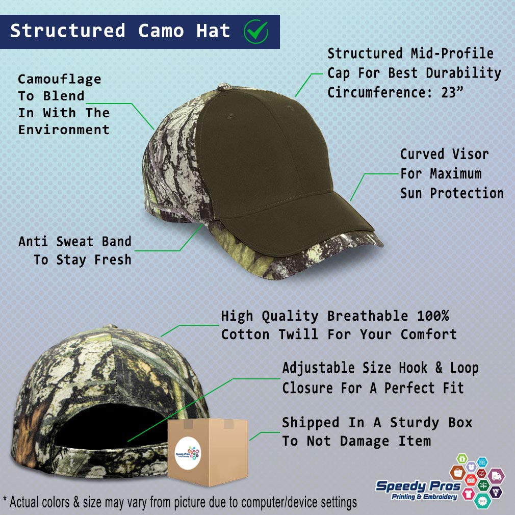 Custom Camo Baseball Cap Turkey Track Embroidery Cotton Hats for Men & Women Strap Closure Gray Personalized Text Here