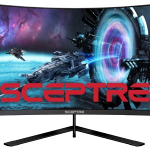 Sceptre Curved 27" FHD 1080p Gaming Monitor up to 165Hz DisplayPort 144Hz HDMI Edge-Less AMD FreeSync Premium, Build-in Speakers Machine Black 2021 (C275B-1858RN)