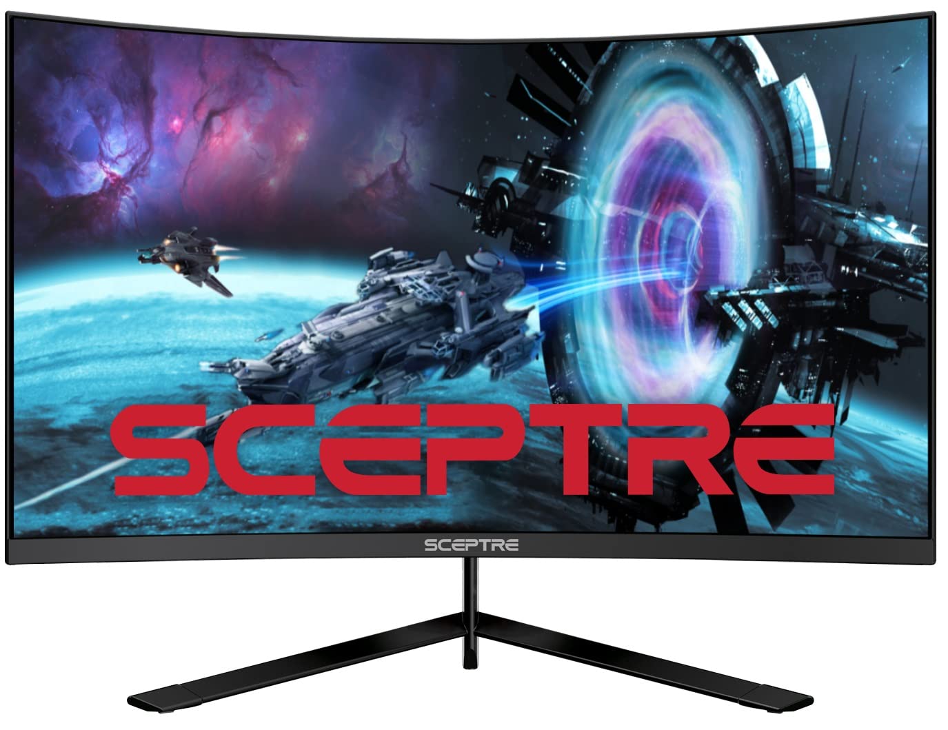 Sceptre Curved 27" FHD 1080p Gaming Monitor up to 165Hz DisplayPort 144Hz HDMI Edge-Less AMD FreeSync Premium, Build-in Speakers Machine Black 2021 (C275B-1858RN)