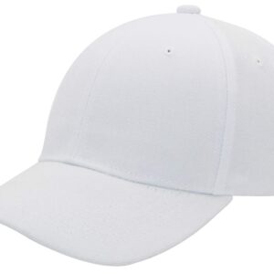 AZTRONA Baseball Cap Men Women - Adjustable Plain Sports Fashion Quality Hat, WHT