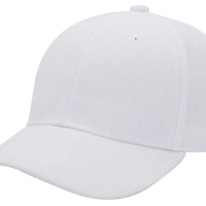 AZTRONA Baseball Cap Men Women - Adjustable Plain Sports Fashion Quality Hat, WHT