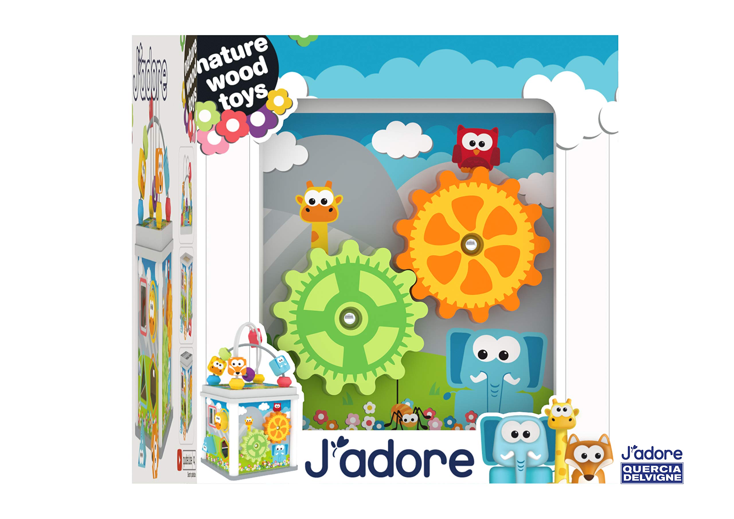 J'adore Wooden Zoo Animal Mini 5-in-1 Activity Cube Center