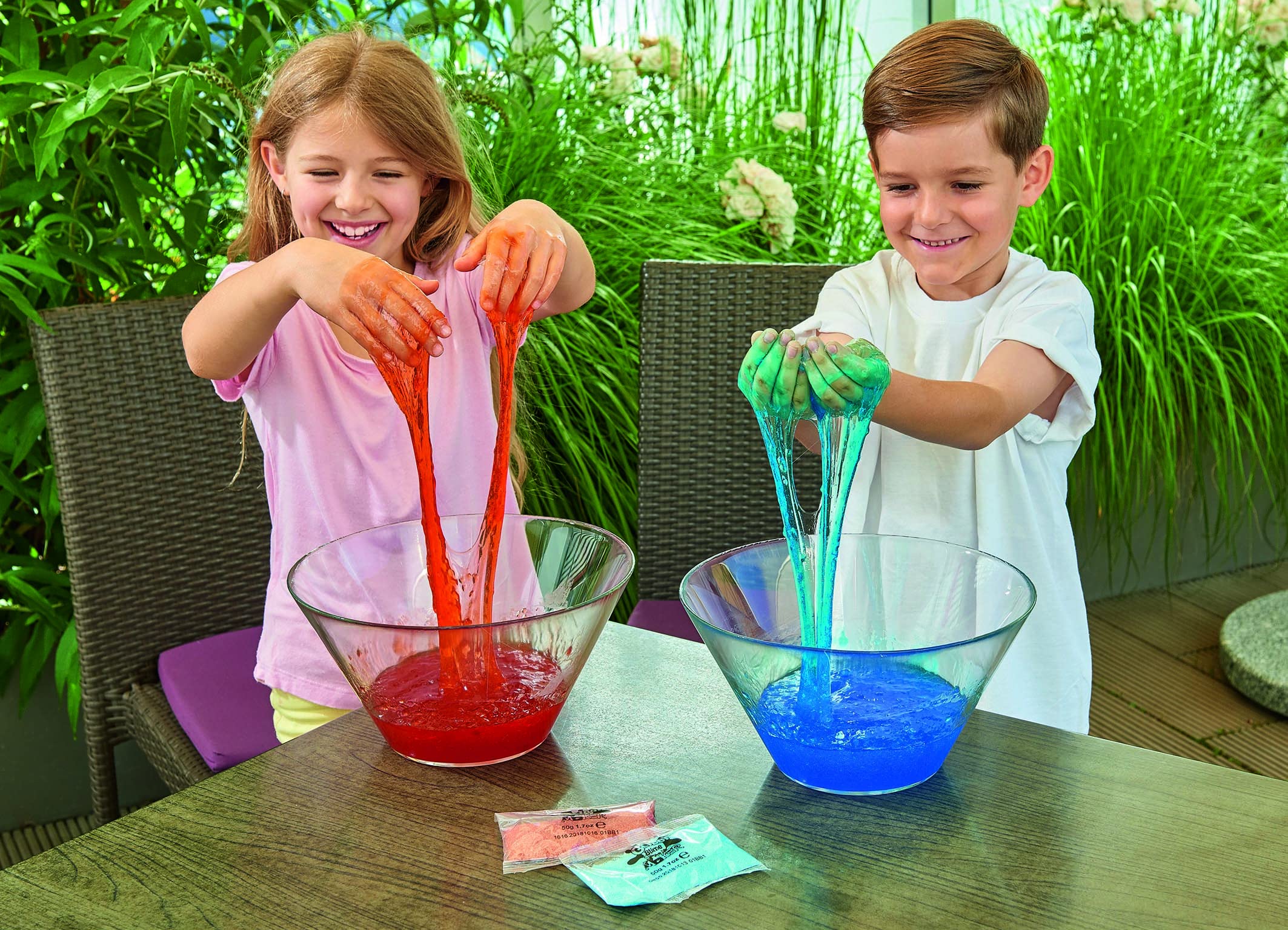 3 x Slime Baff Bundle from Zimpli Kids, Red, Green & Blue, Magically Turns Water into gooey, Colourful Slime, Slime Making Kit for Children, Birthday Present for Boys & Girls, Certified Biodegradable