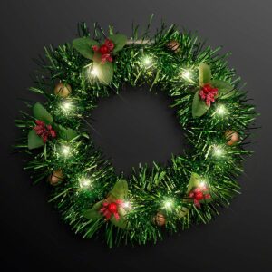 christmas crown led tinsel wreath headband