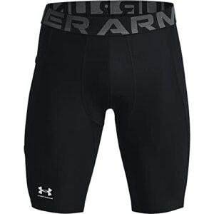 Under Armour Men's HeatGear Pocket Long Shorts , Black (001)/Pitch Gray, Large