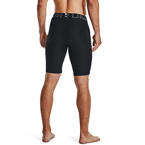 Under Armour Men's HeatGear Pocket Long Shorts , Black (001)/Pitch Gray, Large