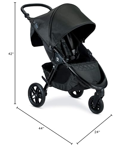 Britax B-Free Premium Stroller, Black Shimmer - Includes Adapters for Britax, Maxi Cosi, Cybex and Nuna Car Seats