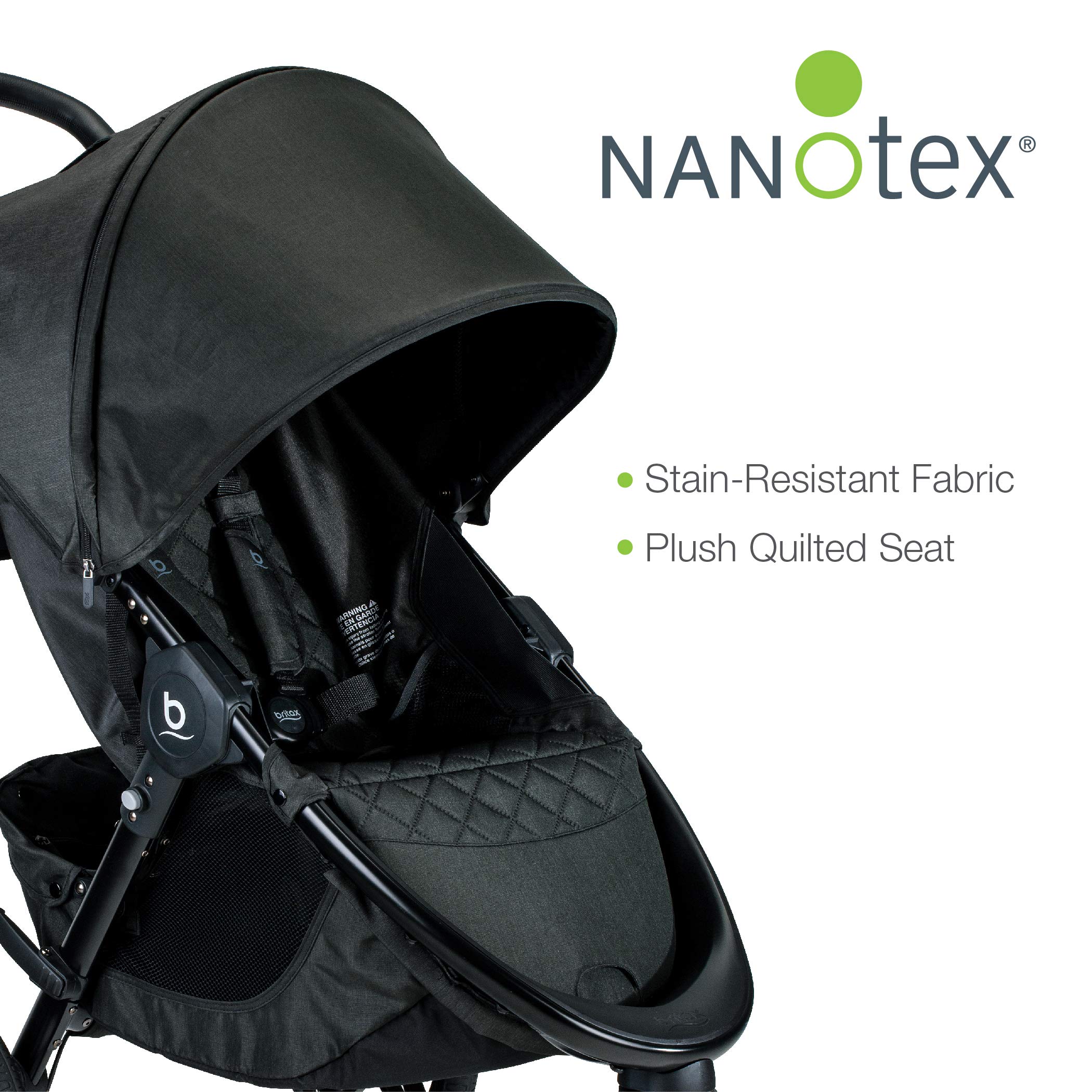 Britax B-Free Premium Stroller, Black Shimmer - Includes Adapters for Britax, Maxi Cosi, Cybex and Nuna Car Seats