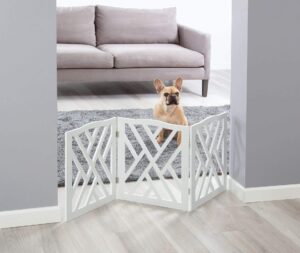 adjustable 3 section indoor/outdoor wood lattice criss cross pet gate