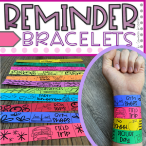 editable reminder bracelets for students