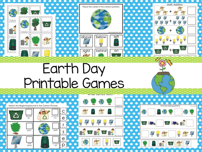 30 Printable Earth Day themed Games and Activities