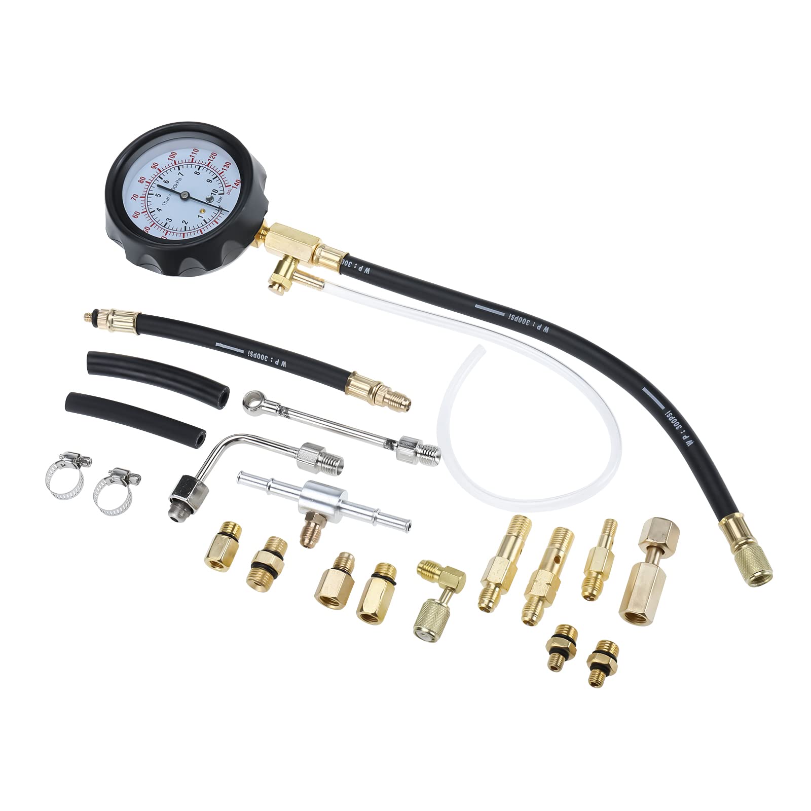 BTSHUB 0-140PSI Fuel Injector Pump Pressure Tester Gauge Hand Tool Set