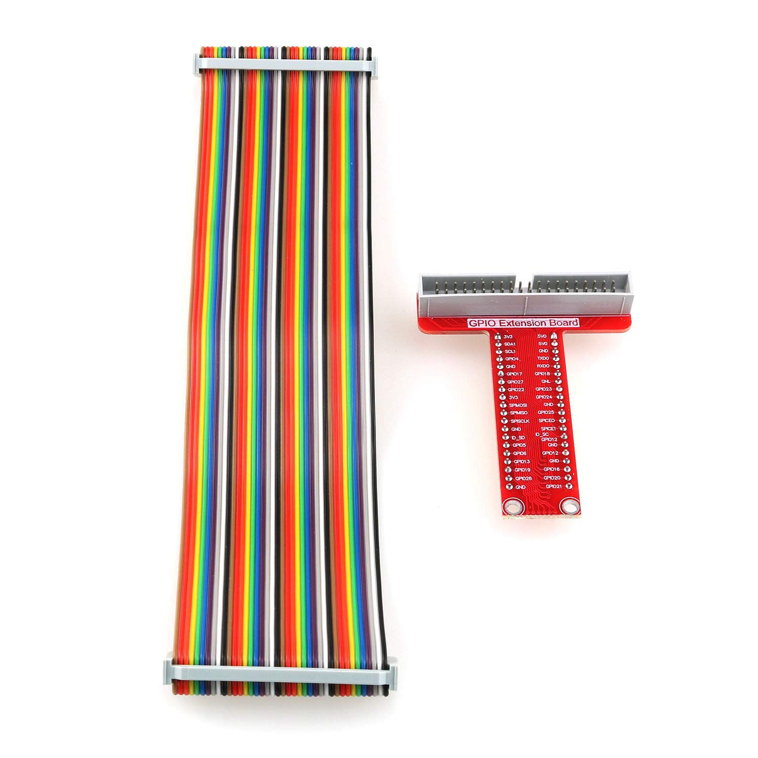 DGZZI RPi GPIO Breakout Expansion Board+ 21cm 40Pin GPIO Flat Ribbon Cable for Raspberry Pi 4B/3B/3B+/2B/1B+