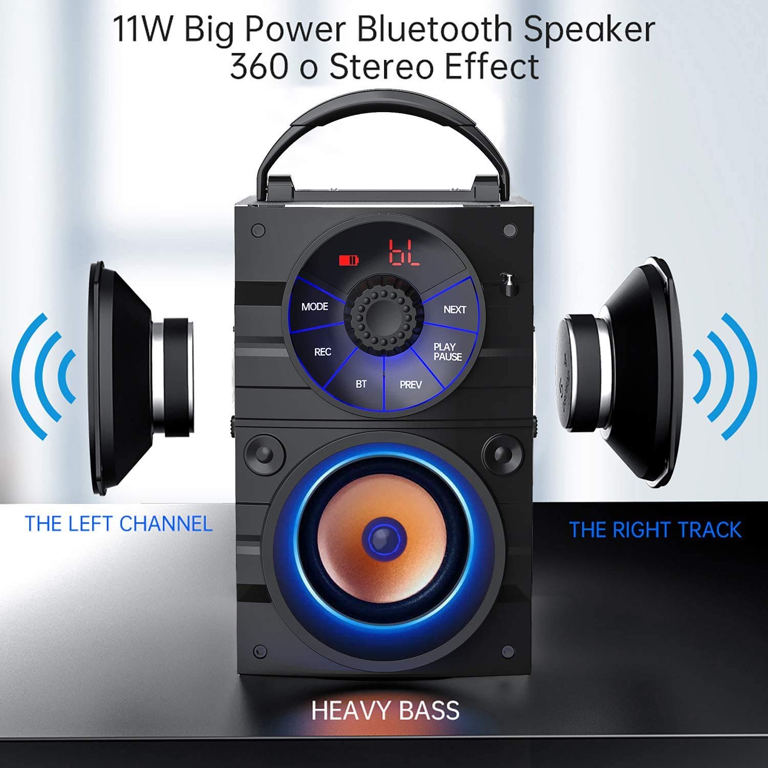 E I F E R Bluetooth Speakers Bluetooth Wireless Blue Tooth Speaker Subwoofer Loud Portable Bocinas with Remote Control & FM Radio, U-Disk/TF Card/AUX Input Player TWS Pairing Home Party B12