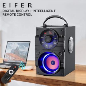 E I F E R Bluetooth Speakers Bluetooth Wireless Blue Tooth Speaker Subwoofer Loud Portable Bocinas with Remote Control & FM Radio, U-Disk/TF Card/AUX Input Player TWS Pairing Home Party B12