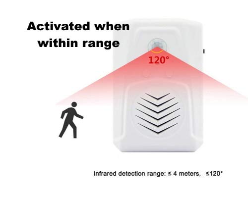 BRS Audio Proximity Notifier with 10 preloaded Verbal Messages - PIR Infrared Motion Sensor Activated Audio Alarm