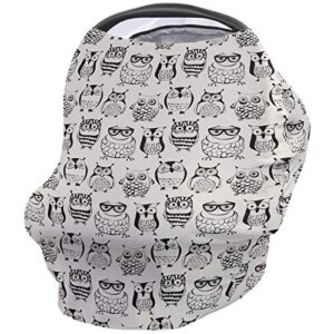 breastfeeding nursing cover multi use for baby car seat cute owl collection stretchy breathable shawl for stroller high chair shopping cart canopy