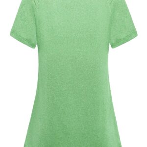 MISS FORTUNE Running Shirt for Women Activewear Short Sleeve Top Cycling Jogging Walking Ladies Workout Clothes L (2- Green, Large)