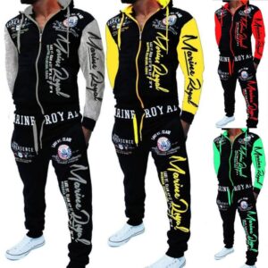 Men's Casual Tracksuit Hooded Full Zip Elastic Waistband Sweatsuit Set…