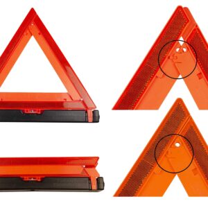 TYRANT Emergency Safety Warning Triangles – Roadside Kit for Car, Truck, RV Vehicles – DOT approved, Highly Reflective, Foldable with Carrying Case, Pack of 3