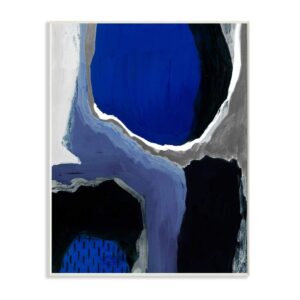 stupell industries abstract masculine cobalt blue grey black design, designed by studio w art, 13 x 19, wall plaque