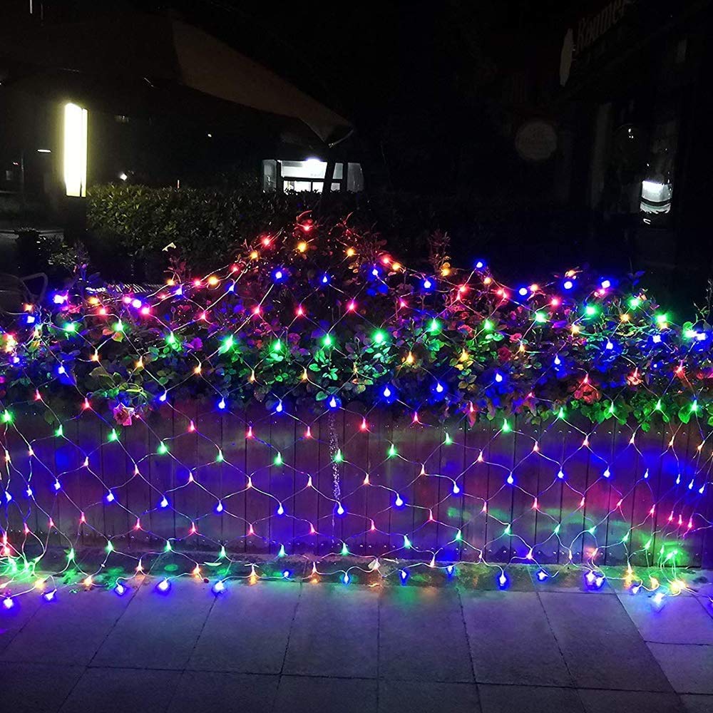 11.5ft x 5ft 360 LED Connectable LED Net Lights, 8 Modes Low Voltage Mesh Fairy String Lights, Christmas Net Lights for Garden, Bushes, Wedding, Outdoor Indoor, Xmas Tree Decorations (Multicolor)